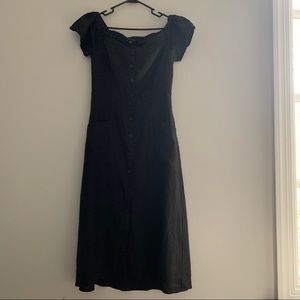 Sanctuary Womens Linen Button-Down Midi Dress